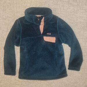 Patagonia Kids' Blue and Pink Fleece Pullover
